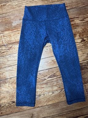Girls' High-Waist Blue Active Capri Leggings